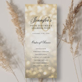 Elegant 70e verjaardagsfeestprogramma Goud Bokeh Kaart