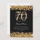 Elegant 70e verjaardagsfeestprogramma Goud met Men Kaart (Voorkant)