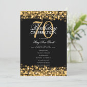 Elegant 70e verjaardagsfeestprogramma Goud met Men Kaart (Staand voorkant)