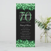 Elegant 70e verjaardagsfeestprogramma Groen Kaart (Staand voorkant)
