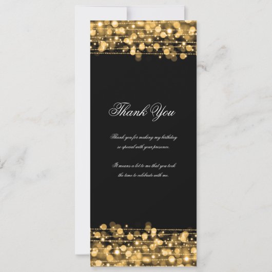 Elegant 70e verjaardagsprogramma goud met dank u kaart (Achterkant)