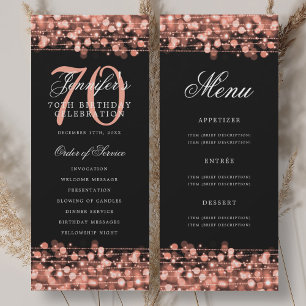 Elegant 70e verjaardagsprogramma Roze goud met men Kaart