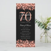 Elegant 70e verjaardagsprogramma Roze goud met men Kaart (Staand voorkant)
