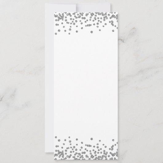 Elegant 70e verjaardagsprogramma Zilveren Confetti Kaart (Achterkant)