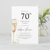 Elegant 70e verluisfeest kaart (Staand voorkant)