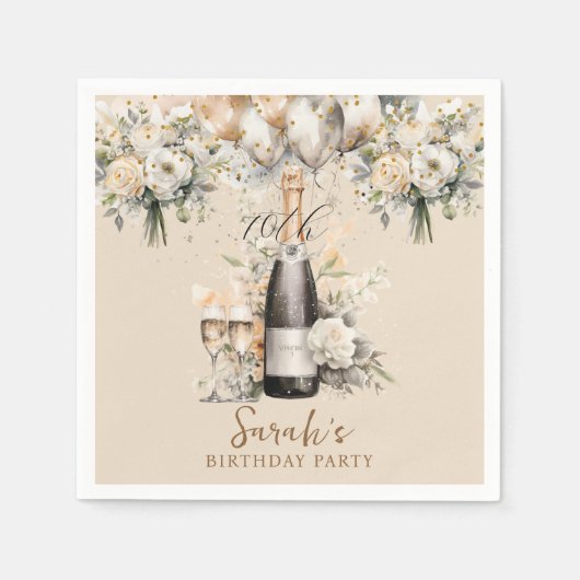 Elegant 70e Verrassingsverjaardagsfeestje Servet (Voorkant)