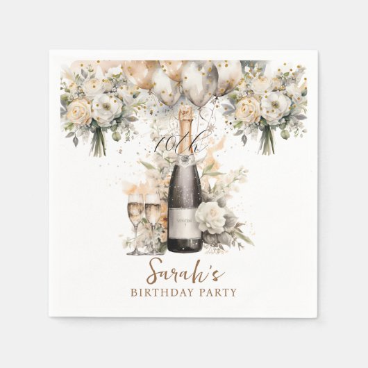 Elegant 70e Verrassingsverjaardagsfeestje Servet (Voorkant)