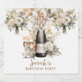 Elegant 70e Verrassingsverjaardagsfeestje Sparkling Wijnetiket (Enkel label)