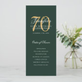Elegant 70ste Programma Goud Groen Menu+Bedankt (Staand voorkant)