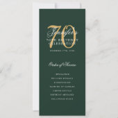 Elegant 70ste Programma Goud Groen Menu+Bedankt (Voorkant)