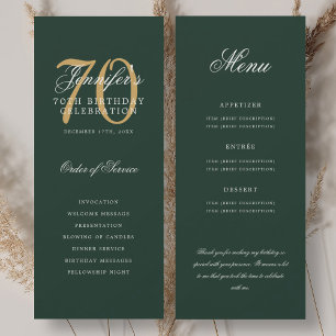 Elegant 70ste Programma Goud Groen Menu+Bedankt