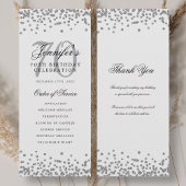 Elegant 70ste verjaardag programma Bedankt Silver