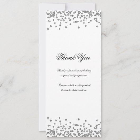 Elegant 70ste verjaardag programma Bedankt Silver (Achterkant)