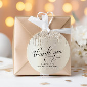 Elegant 70ste verjaardagsfeest gouden glitters Bed Bedankjes Labels