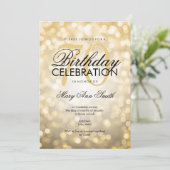 Elegant 70ste verlichting met gouden glitter voor  kaart (Staand voorkant)