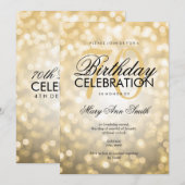 Elegant 70ste verlichting met gouden glitter voor  kaart (Voorkant / Achterkant)