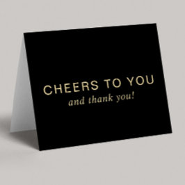 Elegant 70th Birthday Black Gold Bedankkaart