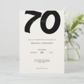 Elegant 70th Birthday Invitation - Minimal Style Kaart (Staand voorkant)