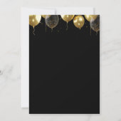 Elegant 70th Birthday Invitation with Gold Ballons Kaart (Achterkant)