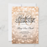 Elegant 70th Birthday Party Copper Glitter Lights Kaart<br><div class="desc">Elegant 70th Birthday Party Copper Glitter Lights sjabloon. Lichten en sprankelingen.</div>