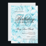 Elegant 70th Birthday Party Floral Blauwgroen Kaart<br><div class="desc">Elegant 70th Birthday Party Floral Blauwgroen sjabloon uitnodiging.</div>