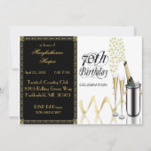 Elegant 70th Birthday Party Invitation Kaart (Voorkant)