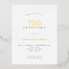 Elegant 70th Birthday Party Luxury Real Folie Uitnodiging Briefkaart