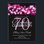 Elegant 70th Birthday Party Pink Hollywood Glam Kaart<br><div class="desc">Elegant 70th Birthday Party Pink Hollywood Glam nodigt sjabloon uit. Met gouden lampen,  gouden snaren en gouden enkels. Geweldig voor de 70ste verjaardag en nog veel meer!</div>