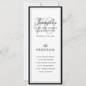 Elegant 70th Birthday Party Program + Menu  Kaart (Voorkant)