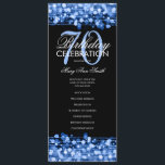 Elegant 70th Birthday Party Program Navy Menu<br><div class="desc">Elegant "Birthday Party Program" met Sparkles & Lights in marine met aangepaste tekst.</div>