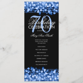Elegant 70th Birthday Party Program Navy Menu