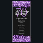 Elegant 70th Birthday Party Program Paars Menu<br><div class="desc">Elegant "Birthday Party Program" met Sparkles & Lights in Paarse tekst met aangepaste tekst.</div>