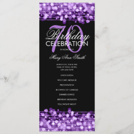 Elegant 70th Birthday Party Program Paars Menu