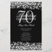 Elegant 70th Birthday Party Program Silver Menu (Voorkant)