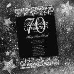 Elegant 70th Birthday Party Program Silver Menu<br><div class="desc">Elegant "Birthday Party Program" met Sparkles & Lights in Silver met aangepaste tekst.</div>