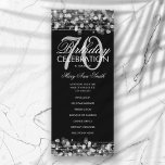 Elegant 70th Birthday Party Program Silver Menu<br><div class="desc">Elegant "Birthday Party Program" met Sparkles & Lights in Silver met aangepaste tekst.</div>