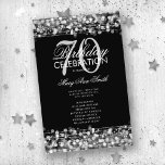 Elegant 70th Birthday Party Program Silver Menu<br><div class="desc">Elegant "Birthday Party Program" met Sparkles & Lights in Silver met aangepaste tekst.</div>