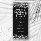 Elegant 70th Birthday Party Program Silver Menu
