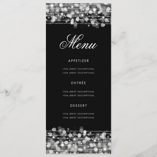 Elegant 70th Birthday Party Program Silver Menu (Achterkant)