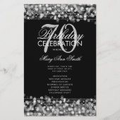 Elegant 70th Birthday Party Program Silver Menu (Voorkant)