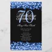 Elegant 70th Birthday Program Navy w/ Menu (Voorkant)