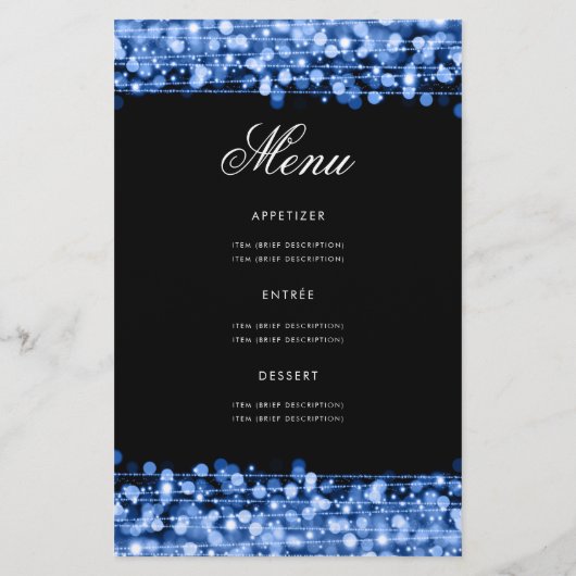 Elegant 70th Birthday Program Navy w/ Menu (Achterkant)