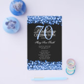 Elegant 70th Birthday Program Navy w/ Menu (Enkel)