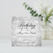 Elegant 70th Birthday Silver Winter Wonderland Kaart (Staand voorkant)