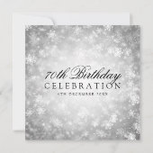 Elegant 70th Birthday Silver Winter Wonderland Kaart (Achterkant)