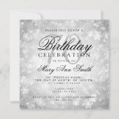 Elegant 70th Birthday Silver Winter Wonderland Kaart (Voorkant)