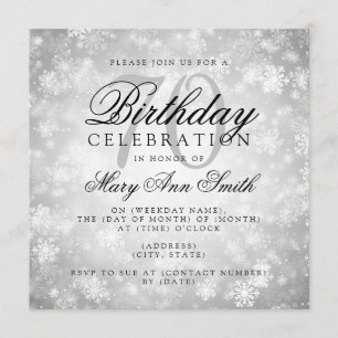 Elegant 70th Birthday Silver Winter Wonderland Kaart