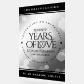 Elegant 70th Platinum Wedding Jubileum Acryl Bord (Hoek)