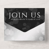 Elegant 70th Platinum Wedding Jubileum All In One Uitnodiging (Achterkant)