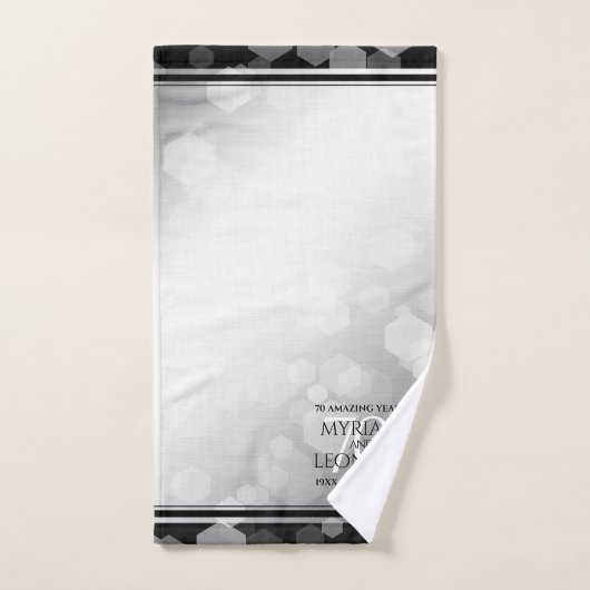 Elegant 70th Platinum Wedding Jubileum Bad Handdoek (Handdoek)